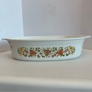 Vintage Corning Ware Pyrex 1.5 Qt Indian Summer Oval Casserole Cooking Dish